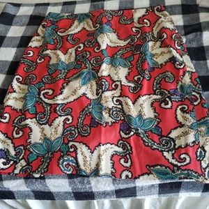 Premise red printed pencil skirt so 8 gently used